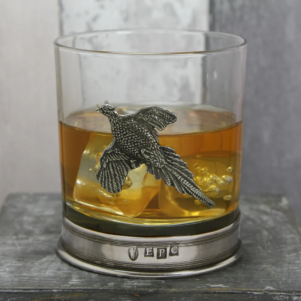 11oz Pheasant Pewter Whisky Glass Tumbler