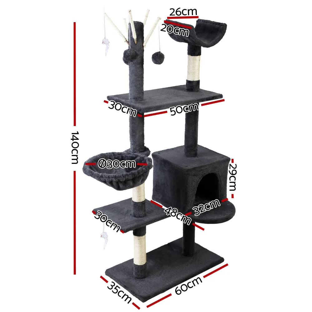 140cm Cat Condo Scratching Post Tower