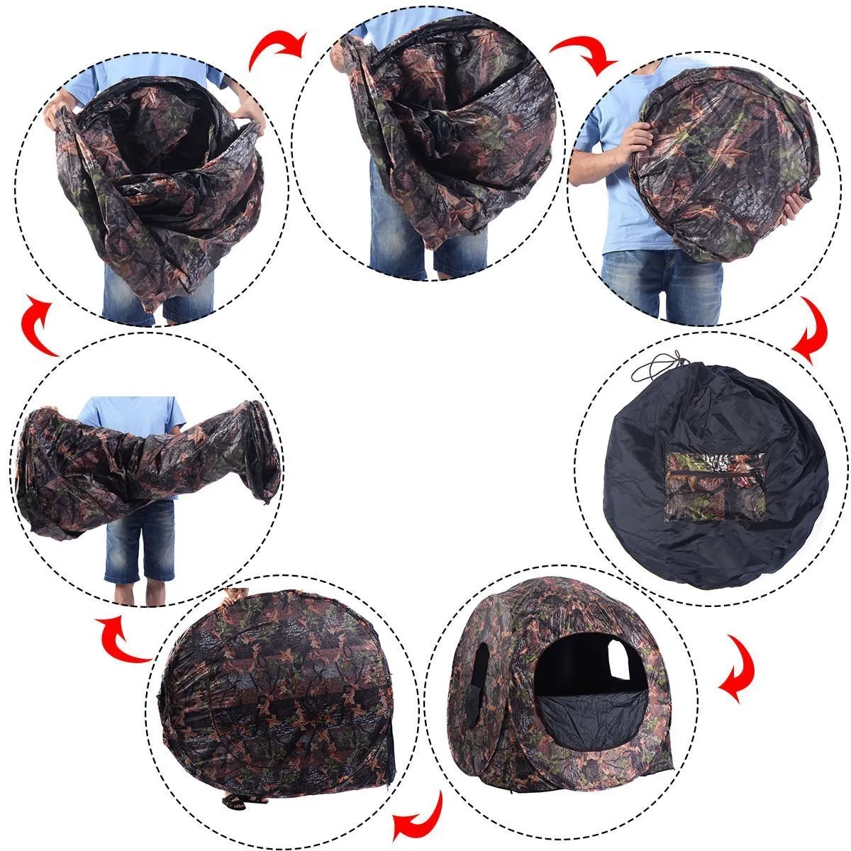 2-3 Person Pop up Ground Blind, Portable Hunting Blind Camo Deer Blinds for Hunting