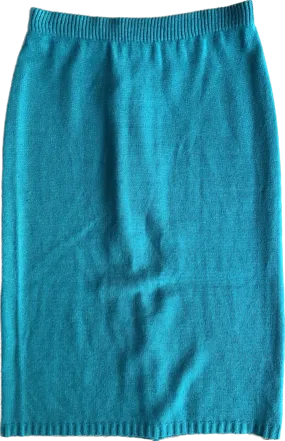 80s Jamenite Turquoise Sweater Skirt   w30-34