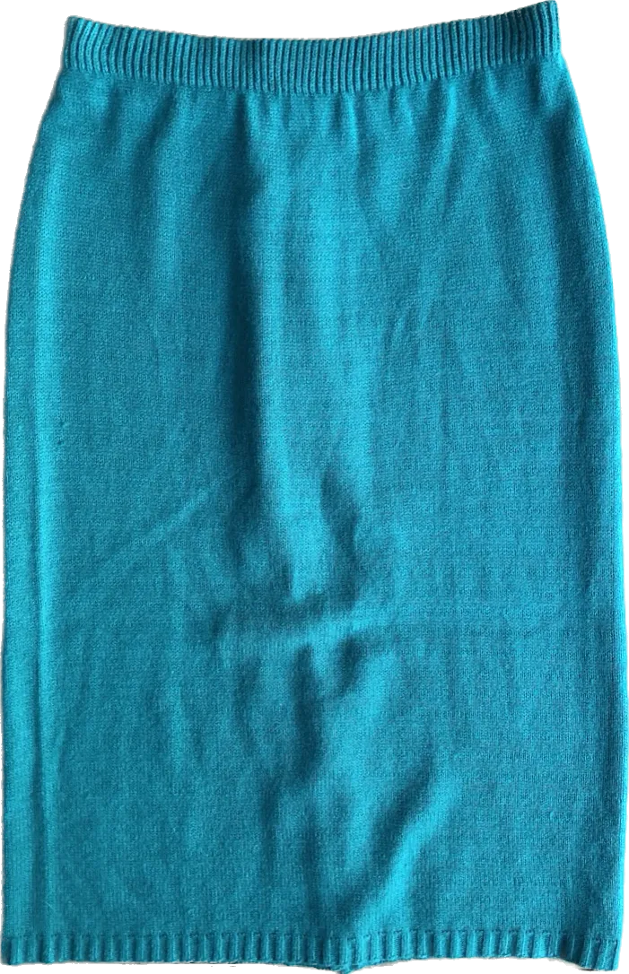 80s Jamenite Turquoise Sweater Skirt   w30-34