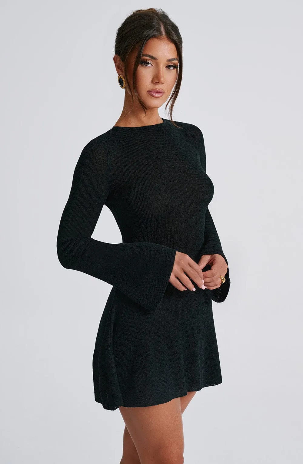 Adalee Mini Graceful Dress - Black