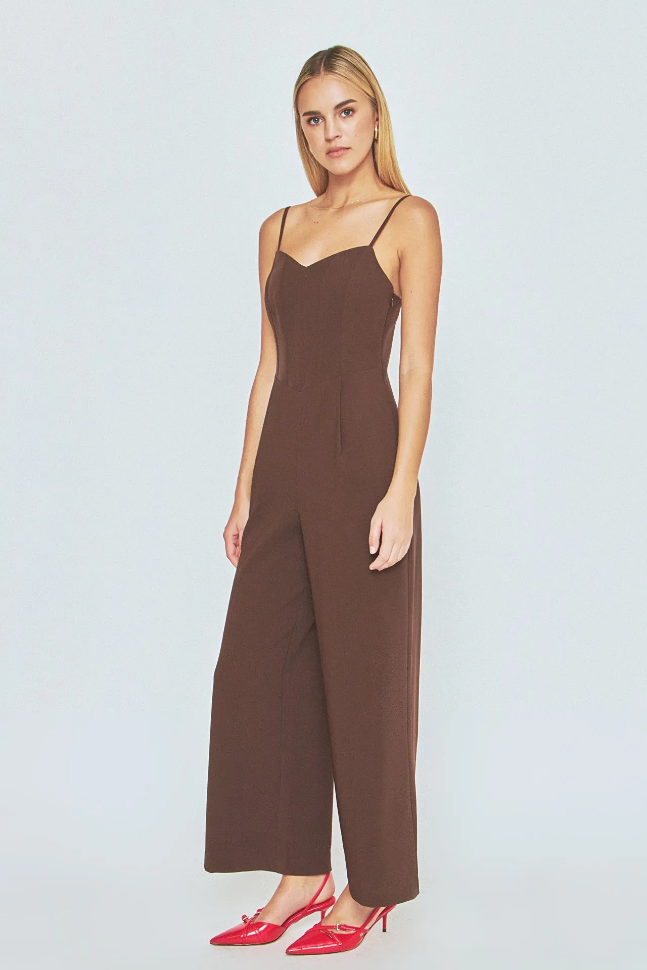 Adjustable Bustier Wide Leg Jumpsuit