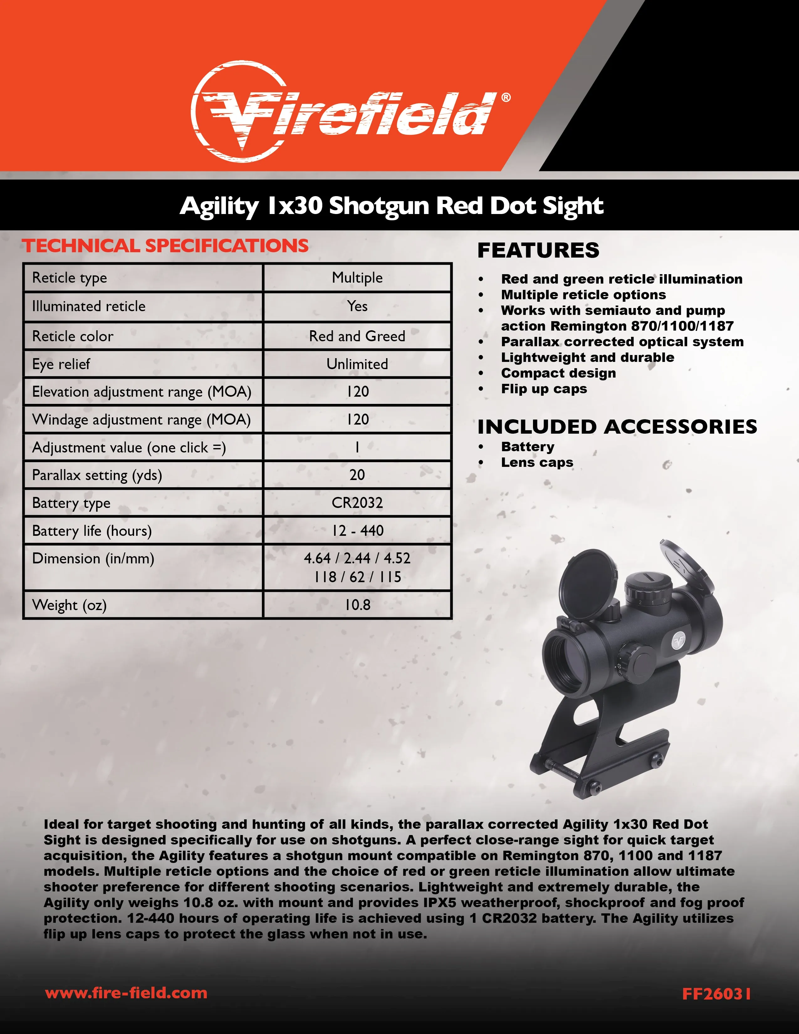 Agility 1x30 Shotgun Red Dot