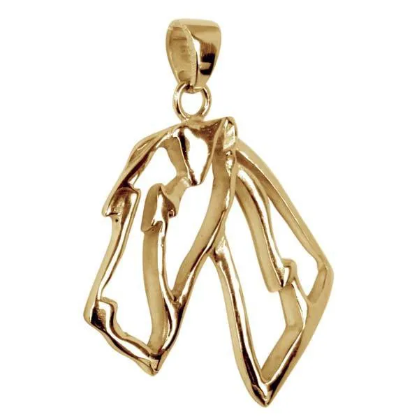 Airedale Terrier 14K Gold Cut Out Pendant