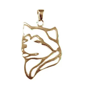 Alaskan Malamute 14K Gold Cut Out Pendant