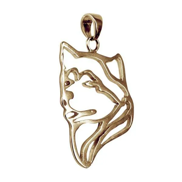 Alaskan Malamute 14K Gold Cut Out Pendant