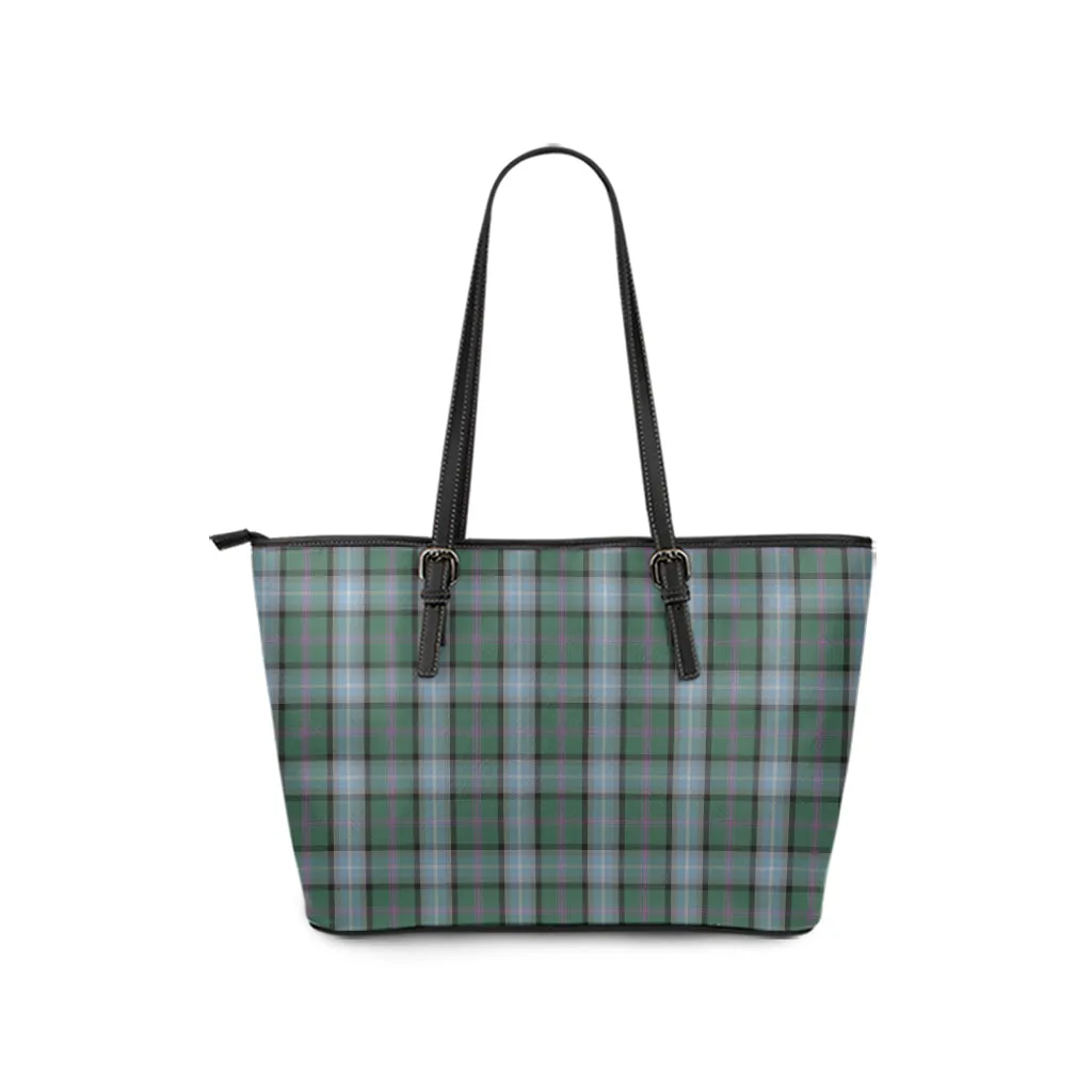 Alexander of Menstry Hunting Tartan Leather Tote Bag