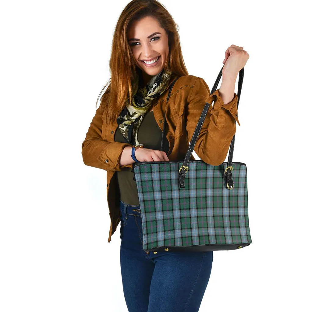 Alexander of Menstry Hunting Tartan Leather Tote Bag