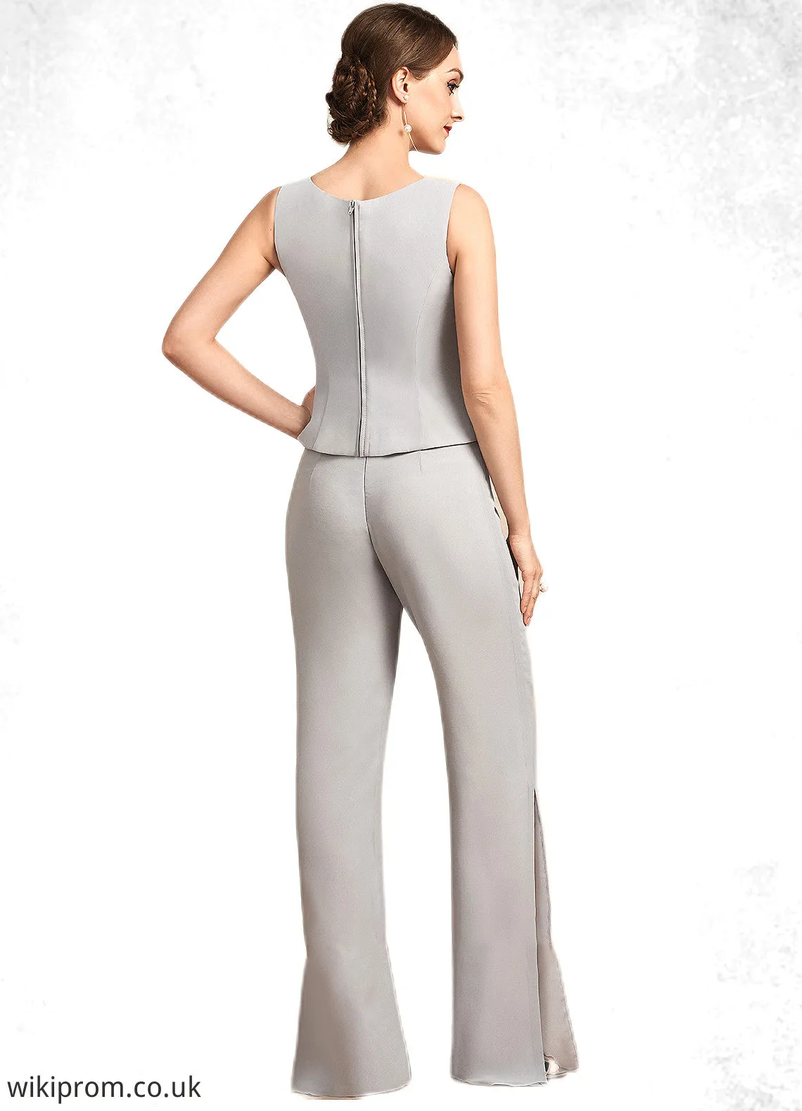 Alison Jumpsuit/Pantsuit Square Neckline Floor-Length Chiffon Mother of the Bride Dress SWK126P0014900