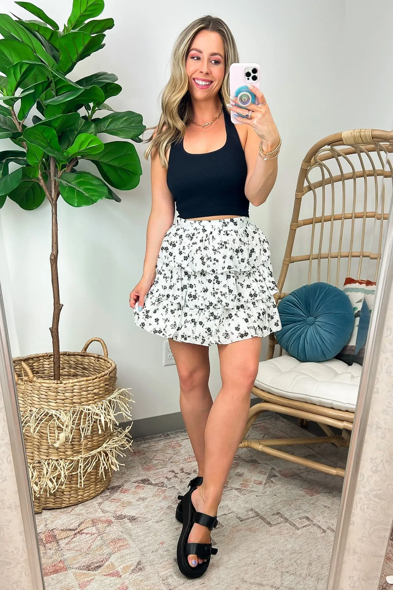 Aliyah Floral Tiered Skirt - FINAL SALE