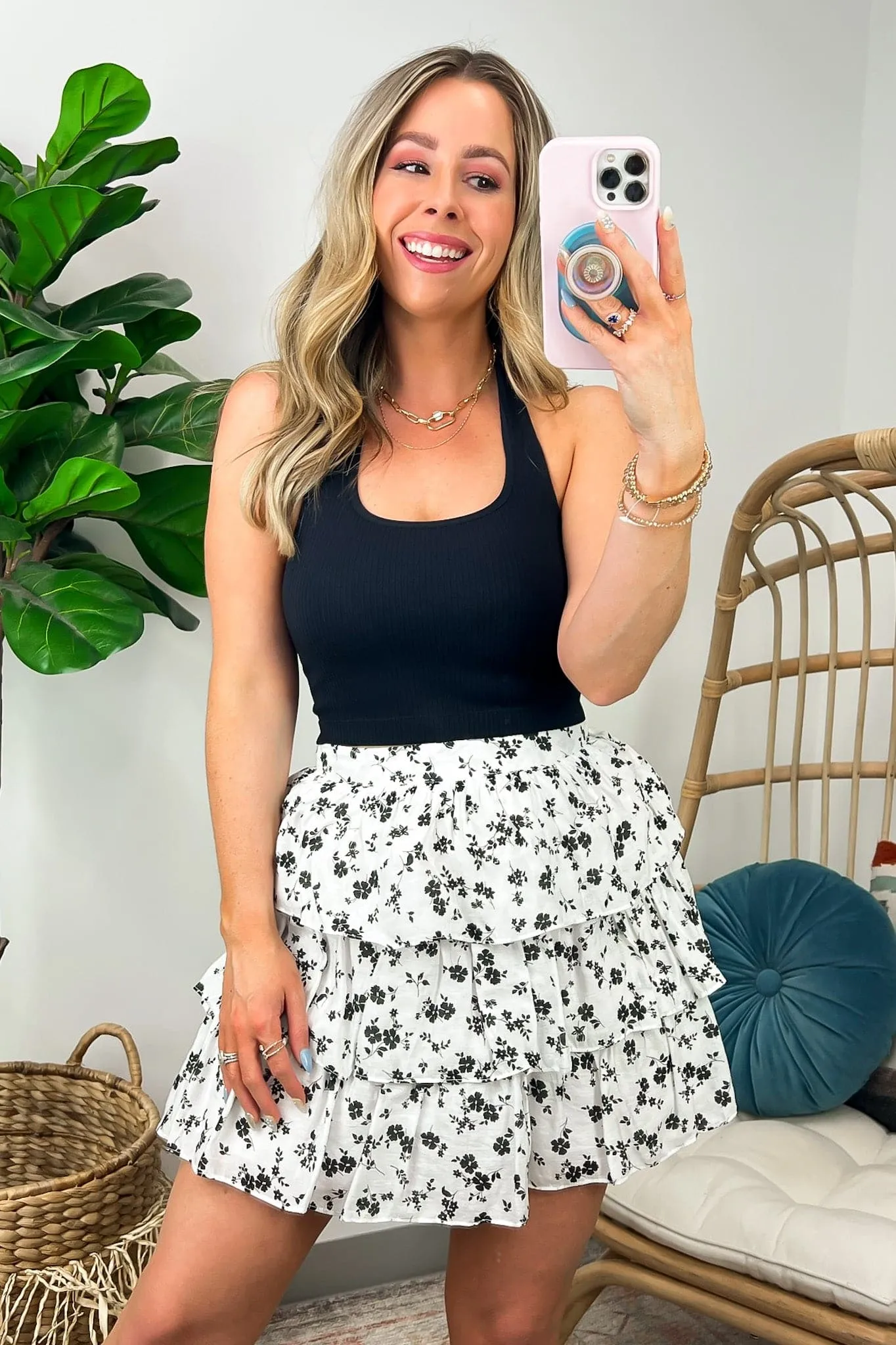 Aliyah Floral Tiered Skirt - FINAL SALE