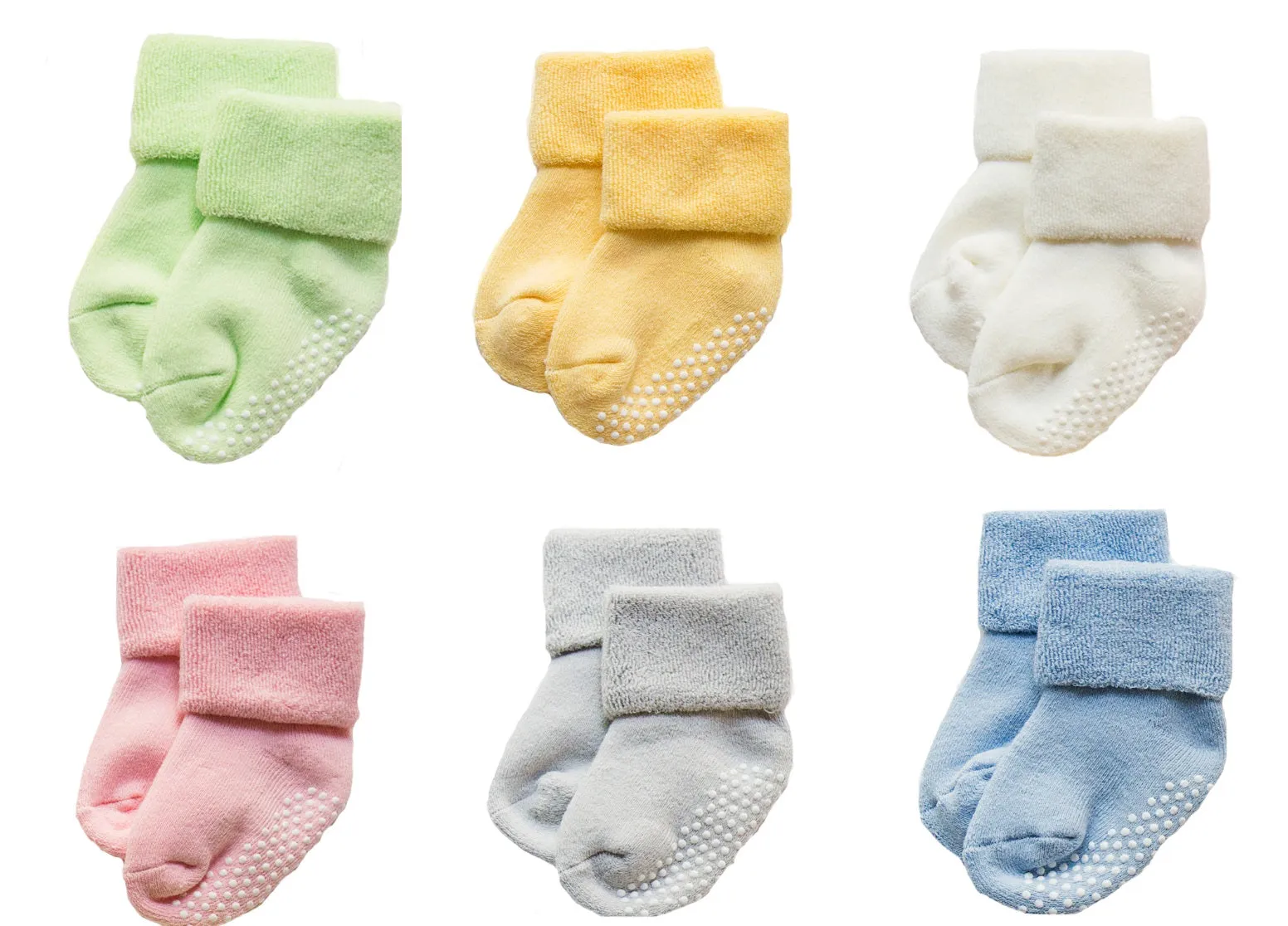 Anti Slip Socks Combo for Newborn (0-12 months, 6 pairs )