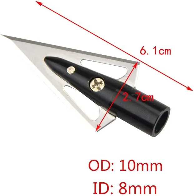 🎯Archery 2 Blade Arrowheads 100 Grain Glue on Points 3D Hunting Practice for Compound Recurve Bow