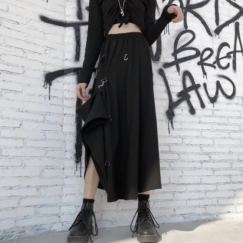 Asymmetrical And Adjustable Long Skirt