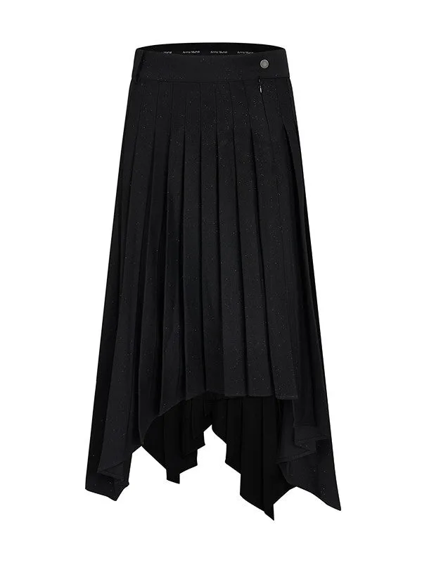 Asymmetry Long Plain Hem Long-Skirt