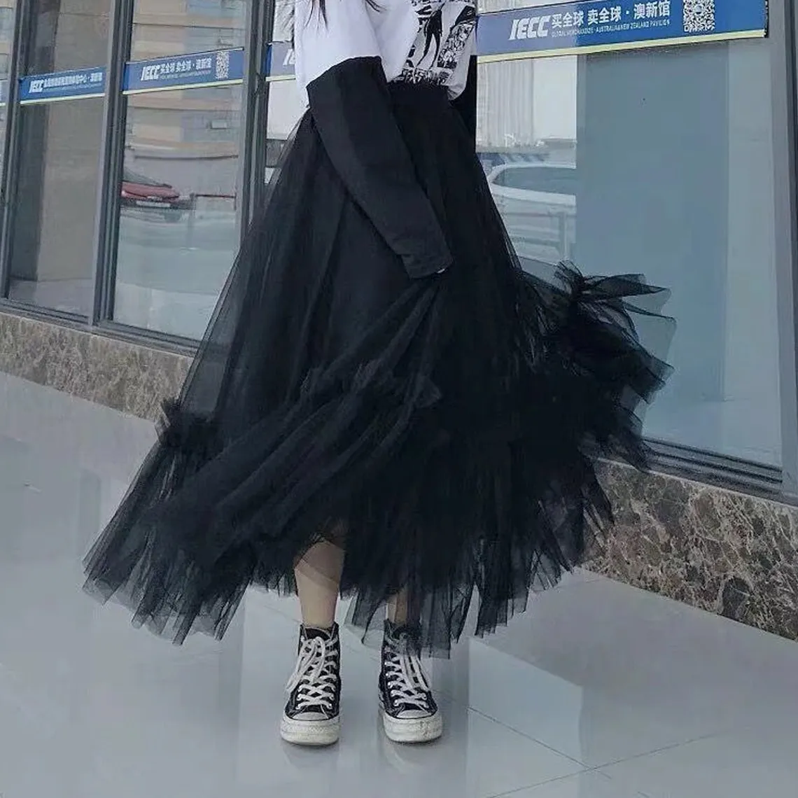 Autumn Winter Fashion High Waist Vintage Tulle Tutu Skirt