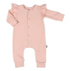 Baby Jumpsuit Dusty Roze met Ruffles