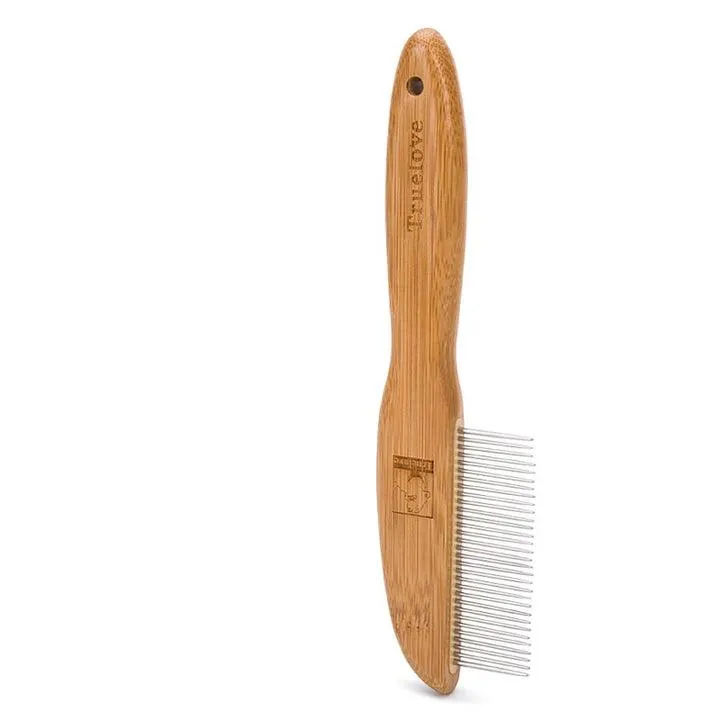 Bamboo Grooming Brush with Fine Toothed Comb