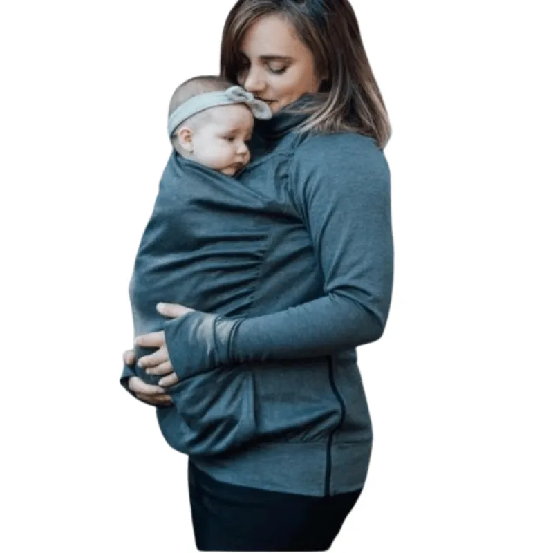 Belly Bedaine Kangaroo Babywearing Sweater Grey