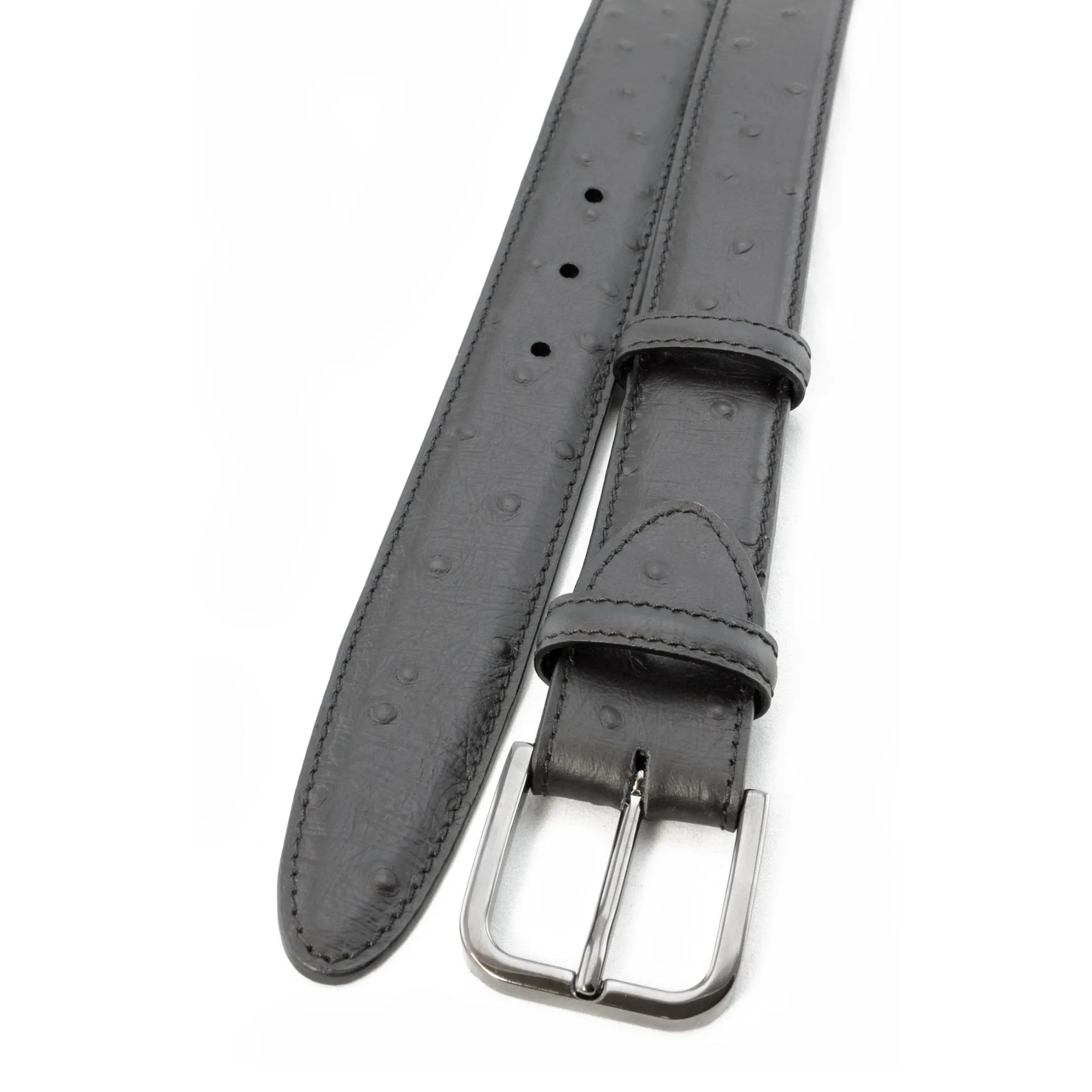 Black mock ostrich quill belt