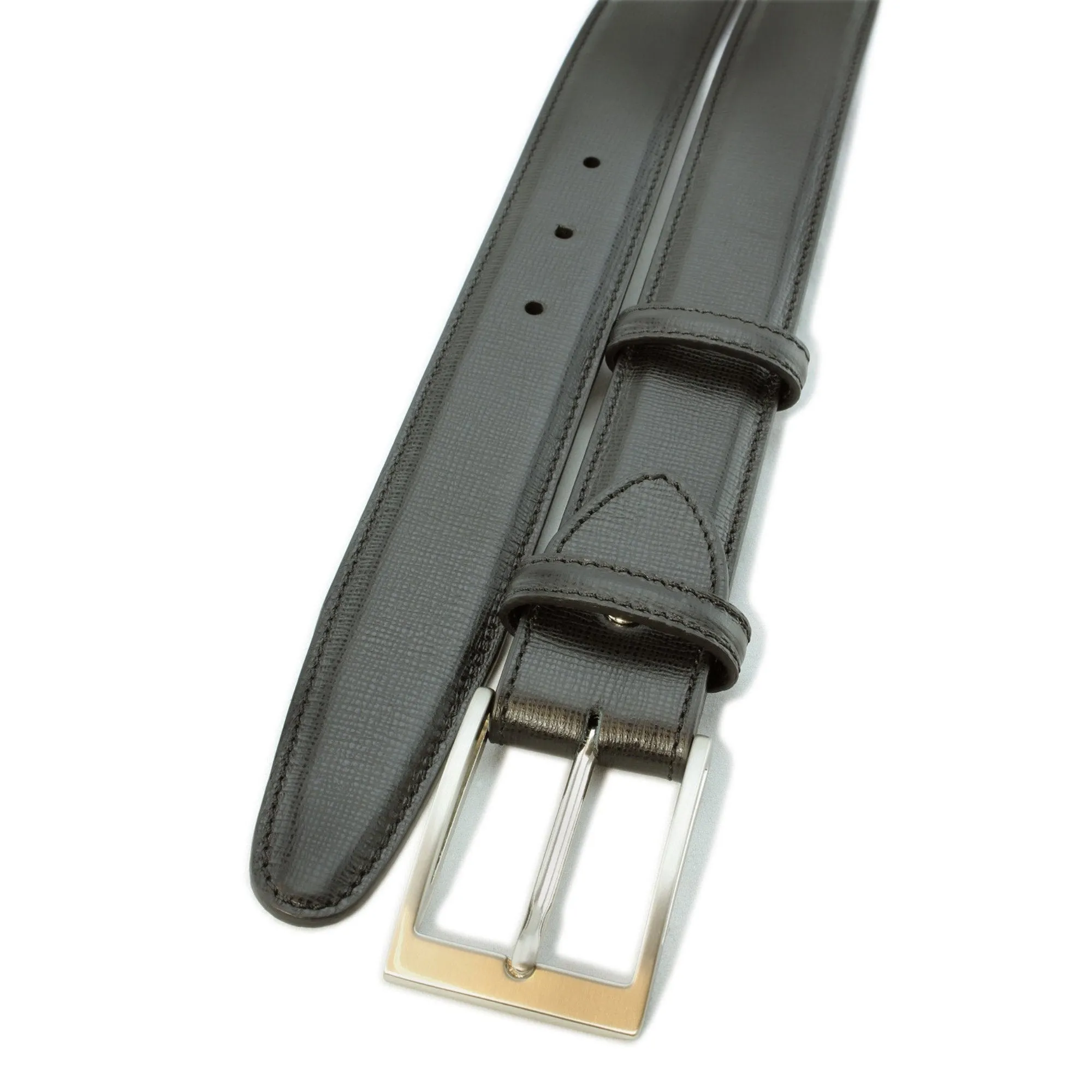 Black saffiano leather belt