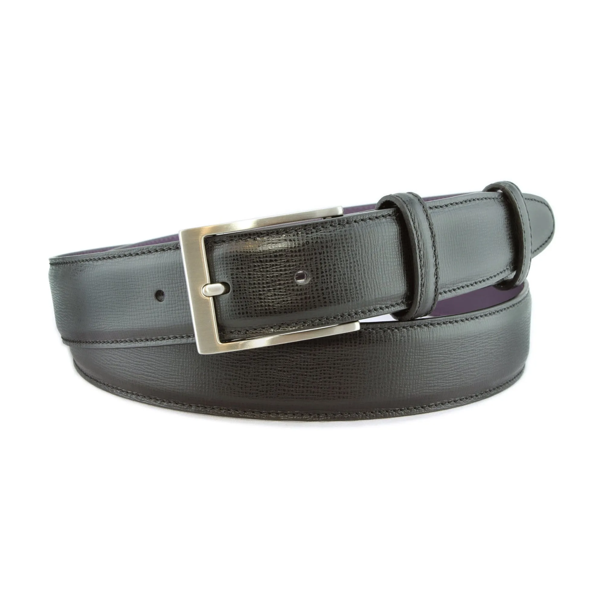 Black saffiano leather belt