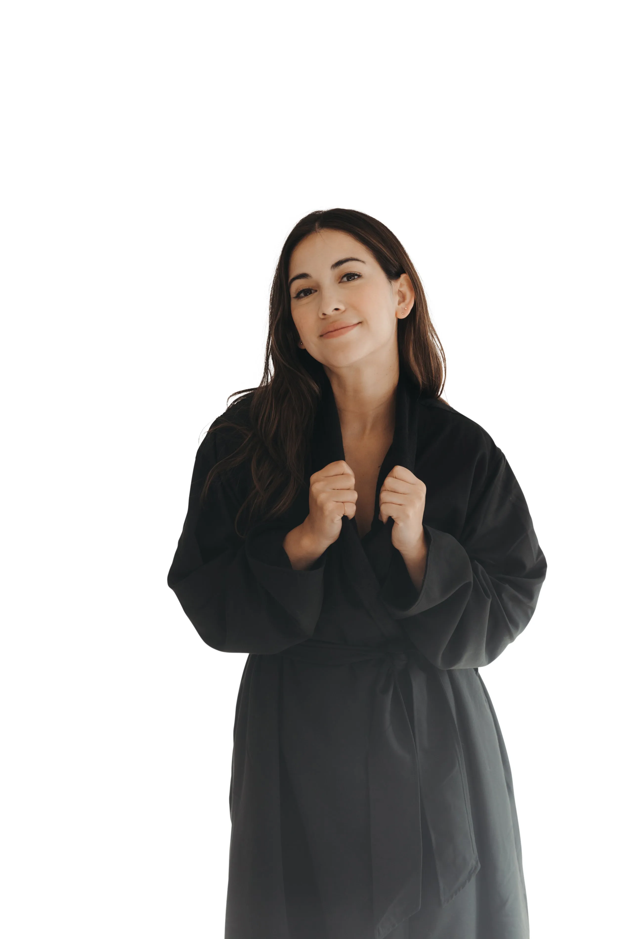 Black Twill Double Layer Robe