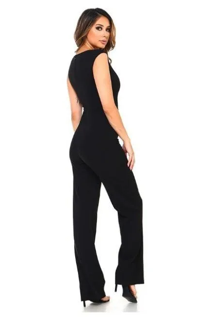 Black V-Neck Jumpsuit