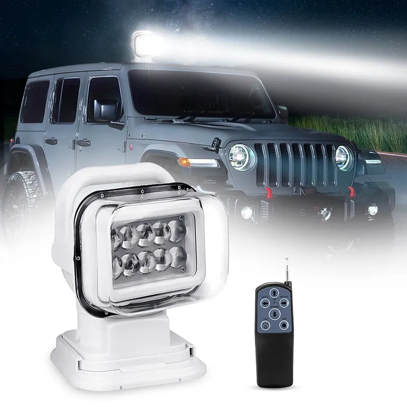 Black/White High Power 50W 360° LED Search Spotlight Remote Controlled Work Light