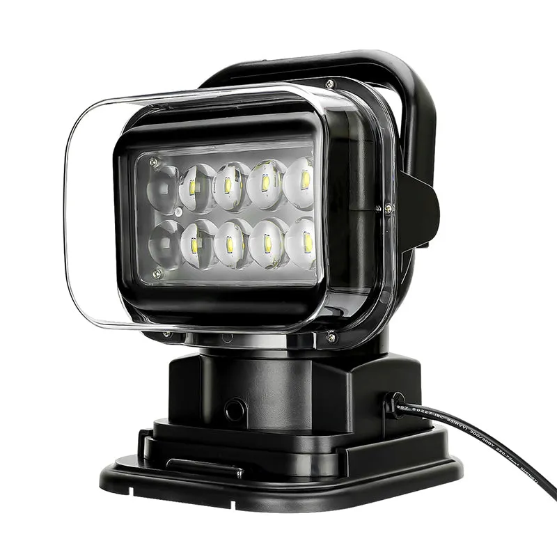 Black/White High Power 50W 360° LED Search Spotlight Remote Controlled Work Light