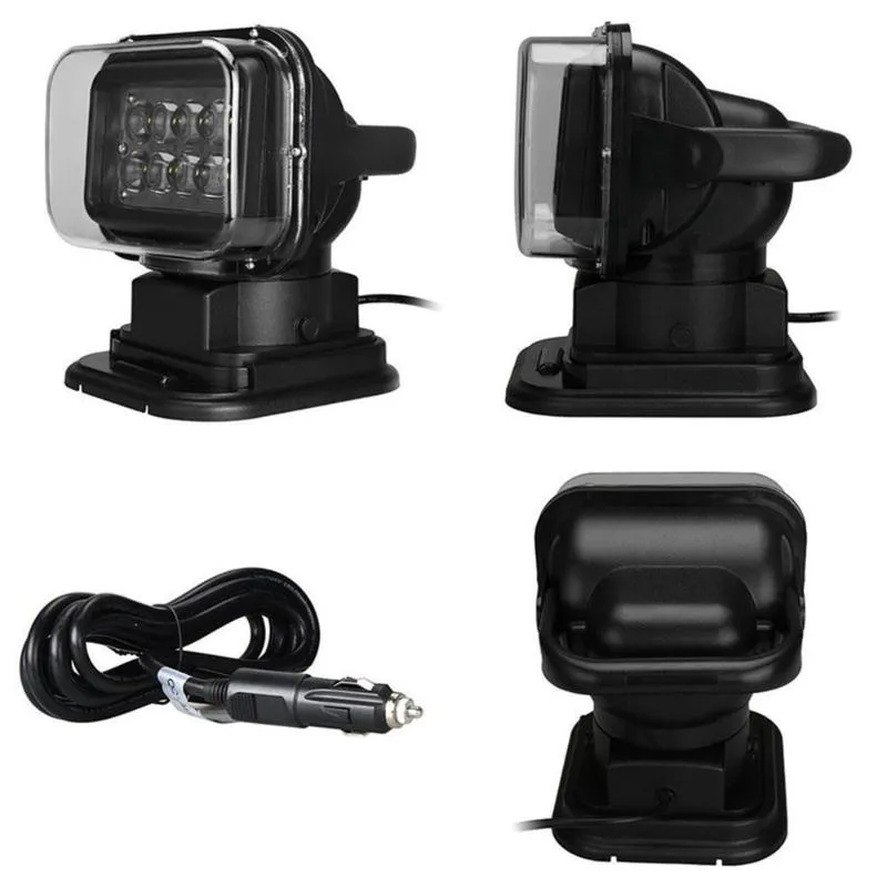 Black/White High Power 50W 360° LED Search Spotlight Remote Controlled Work Light