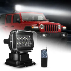 Black/White High Power 50W 360° LED Search Spotlight Remote Controlled Work Light