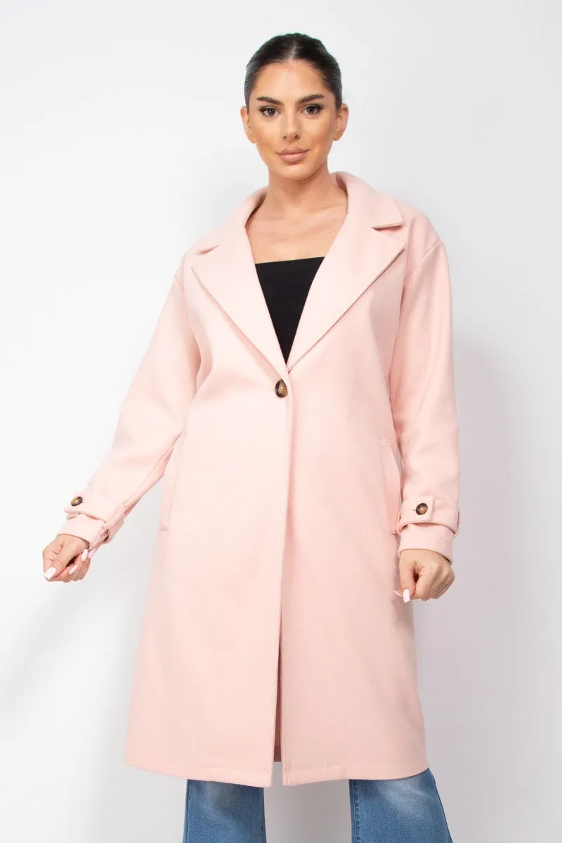 Blush Collar Pocketed Coat