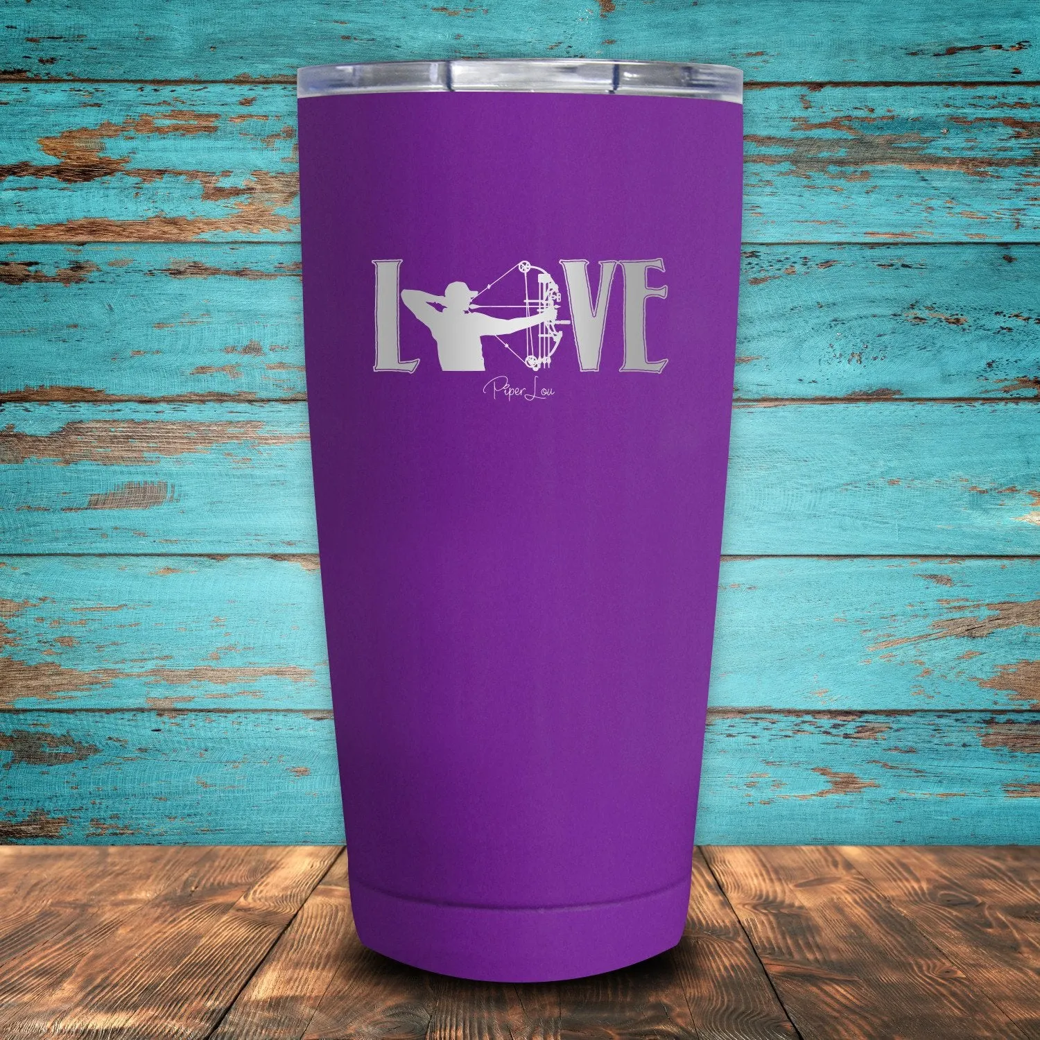 Bowhunting Love Coated Drinkware