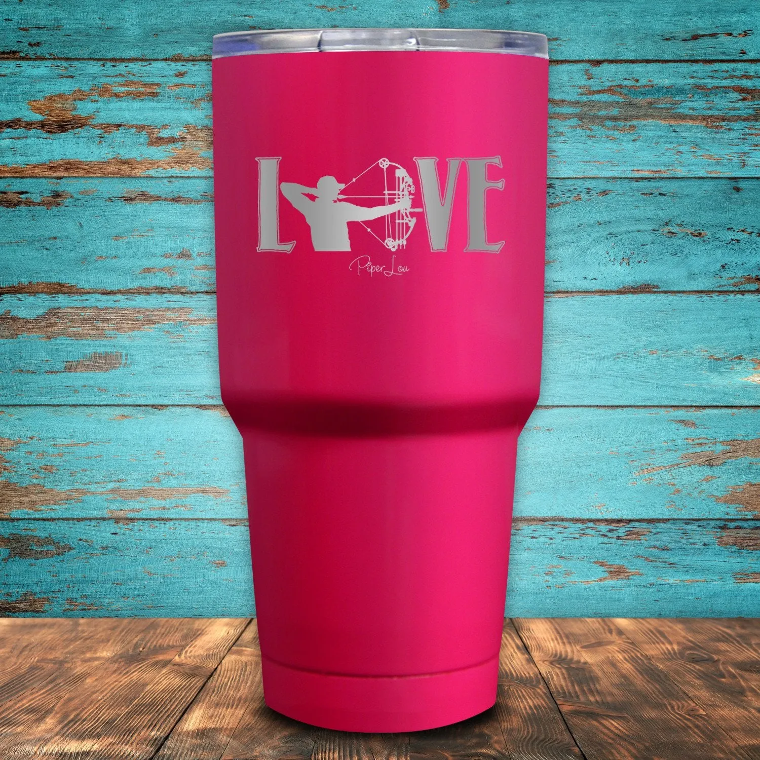 Bowhunting Love Coated Drinkware