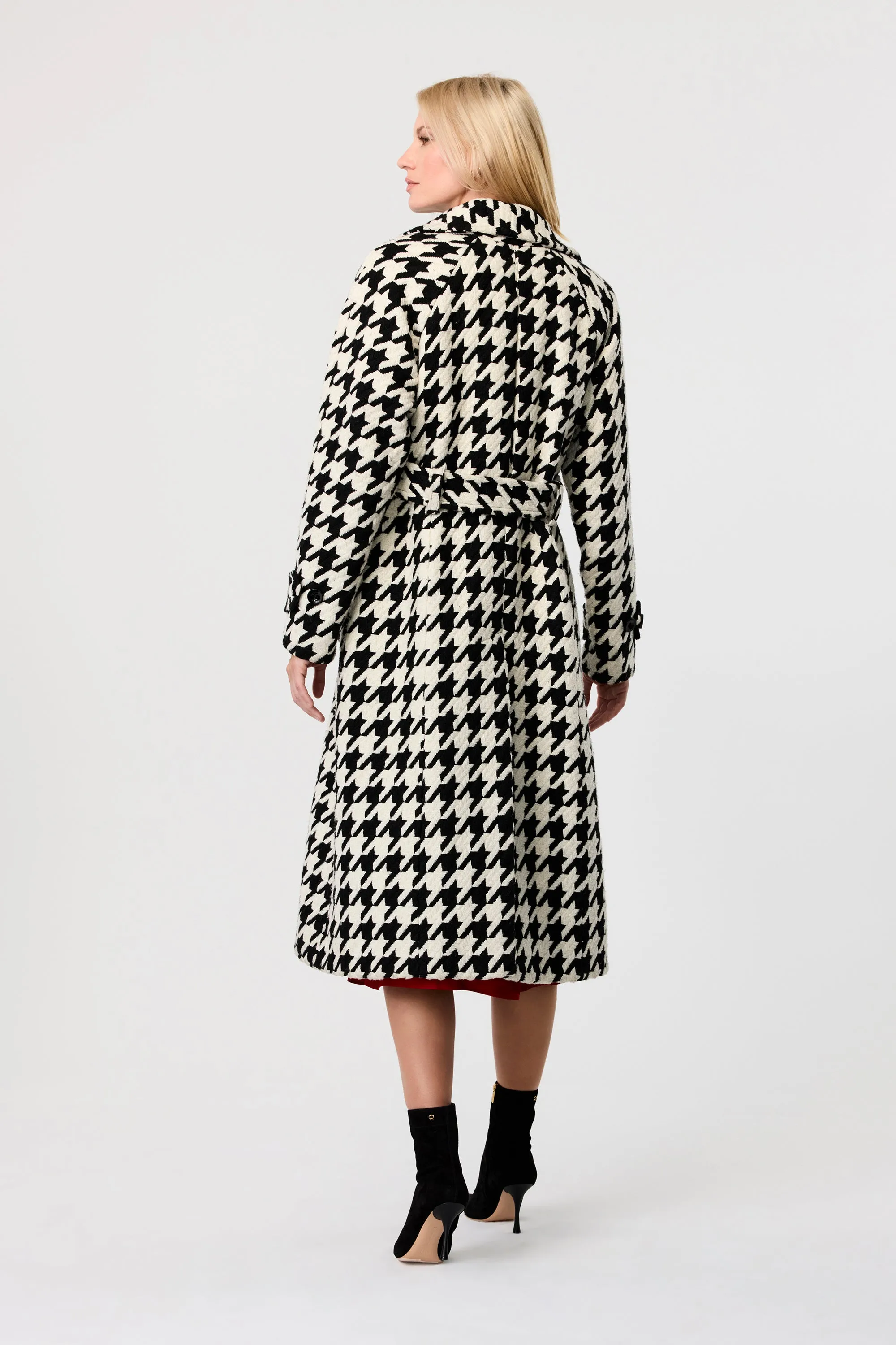 Brandy Houndstooth Coat