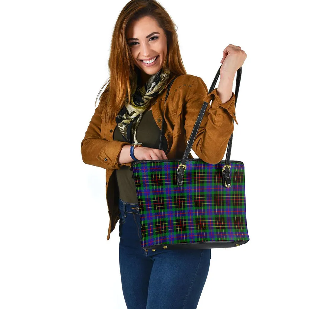 Brodie Hunting Modern Tartan Leather Tote Bag