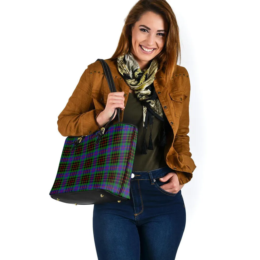 Brodie Hunting Modern Tartan Leather Tote Bag