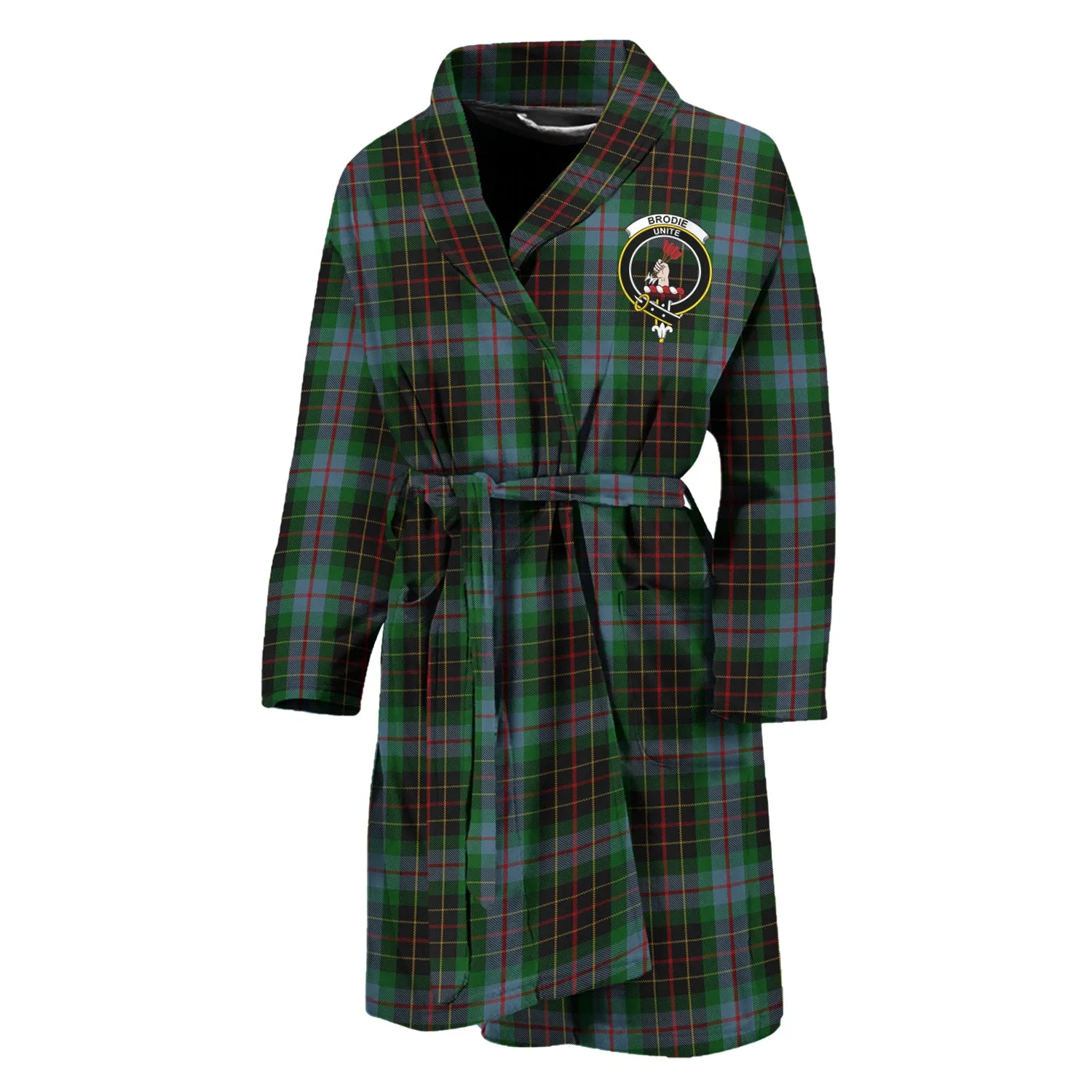 Brodie Hunting Tartan Bathrobe with Family Crest