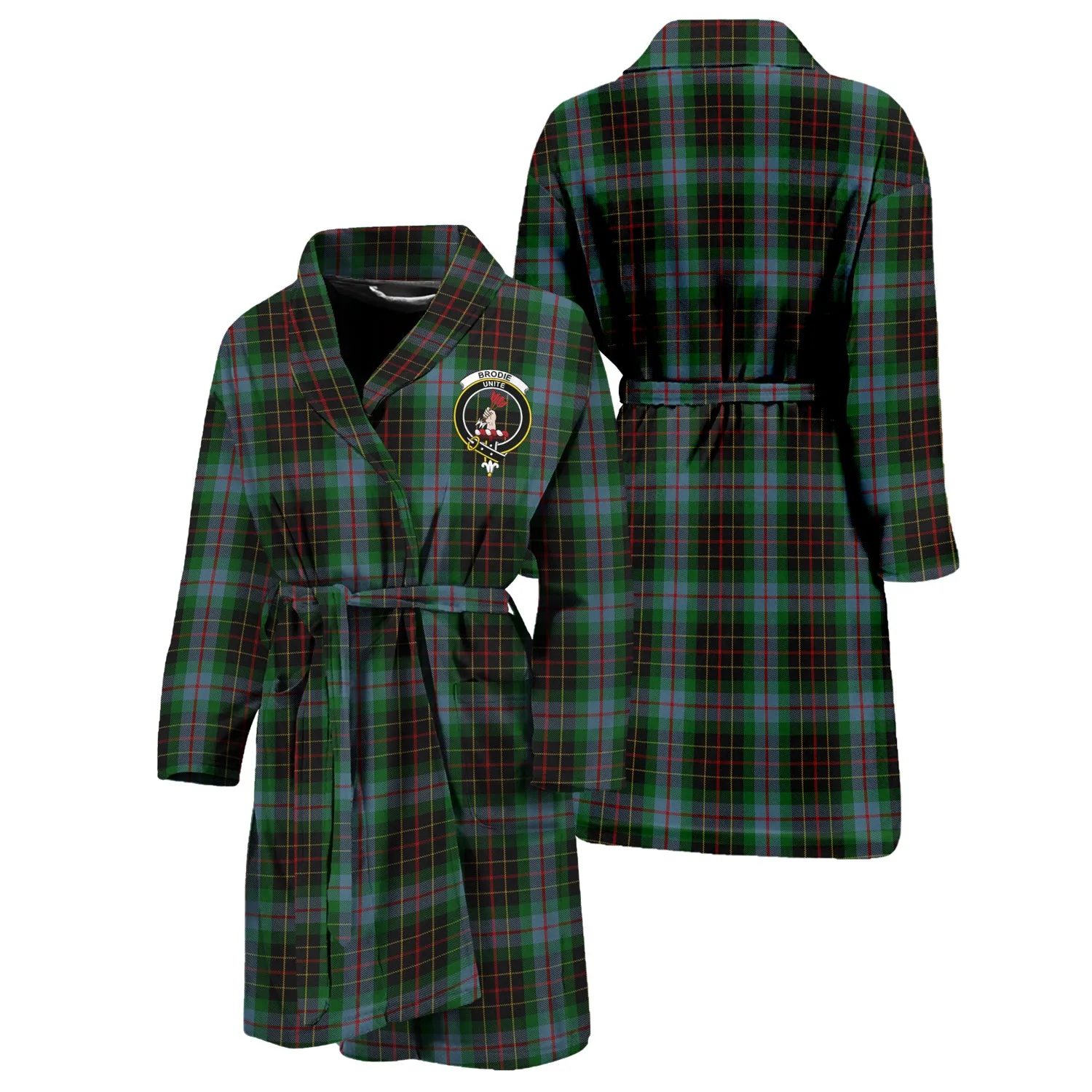 Brodie Hunting Tartan Bathrobe with Family Crest