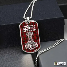 Brodie Tartan Dog Tag Necklace Viking Mjolnir Style