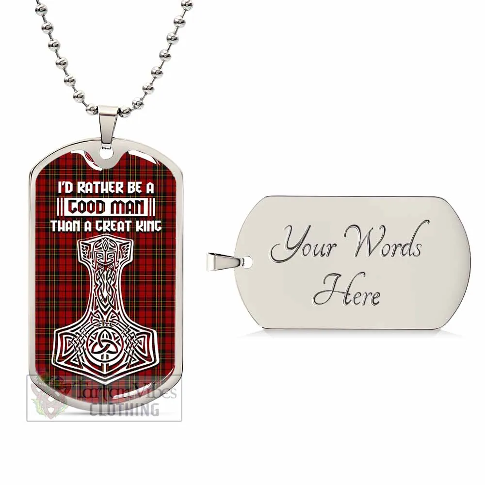 Brodie Tartan Dog Tag Necklace Viking Mjolnir Style