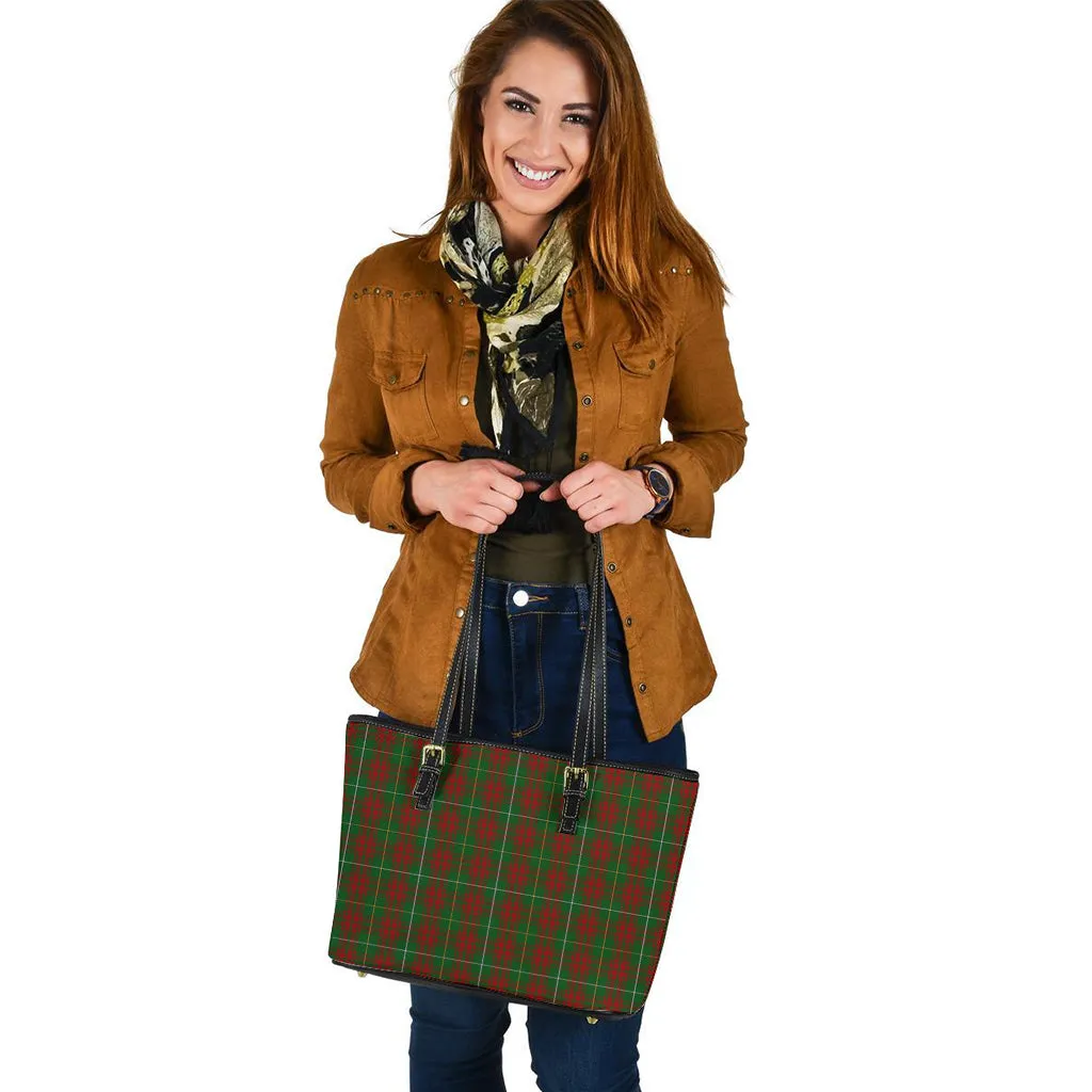 Bruce Hunting Tartan Leather Tote Bag