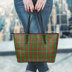 Bruce Hunting Tartan Leather Tote Bag