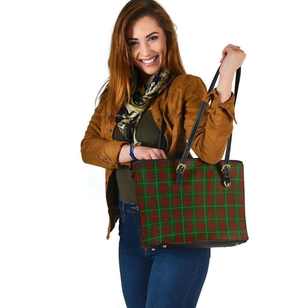 Bruce Hunting Tartan Leather Tote Bag