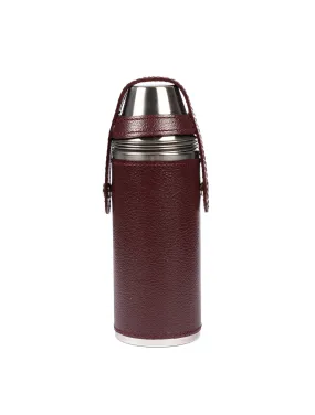 Capra 8oz Hunter Flask With 4 Cups Bordeaux