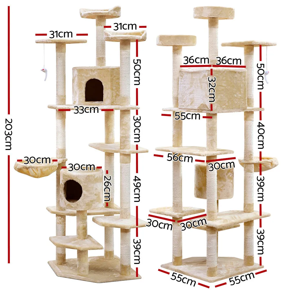 Cat Scratching Post Tree 203 cm XL Trees  Scratcher Tower Condo House