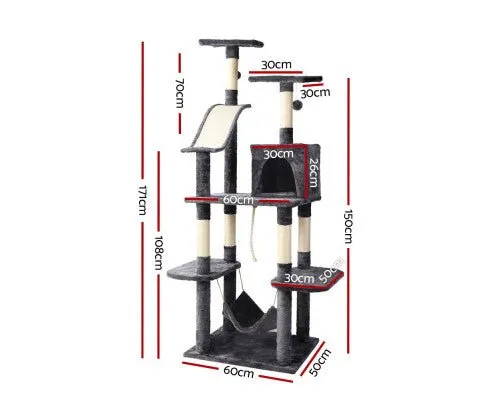 Cat Tree 171cm Scratching Post Tower