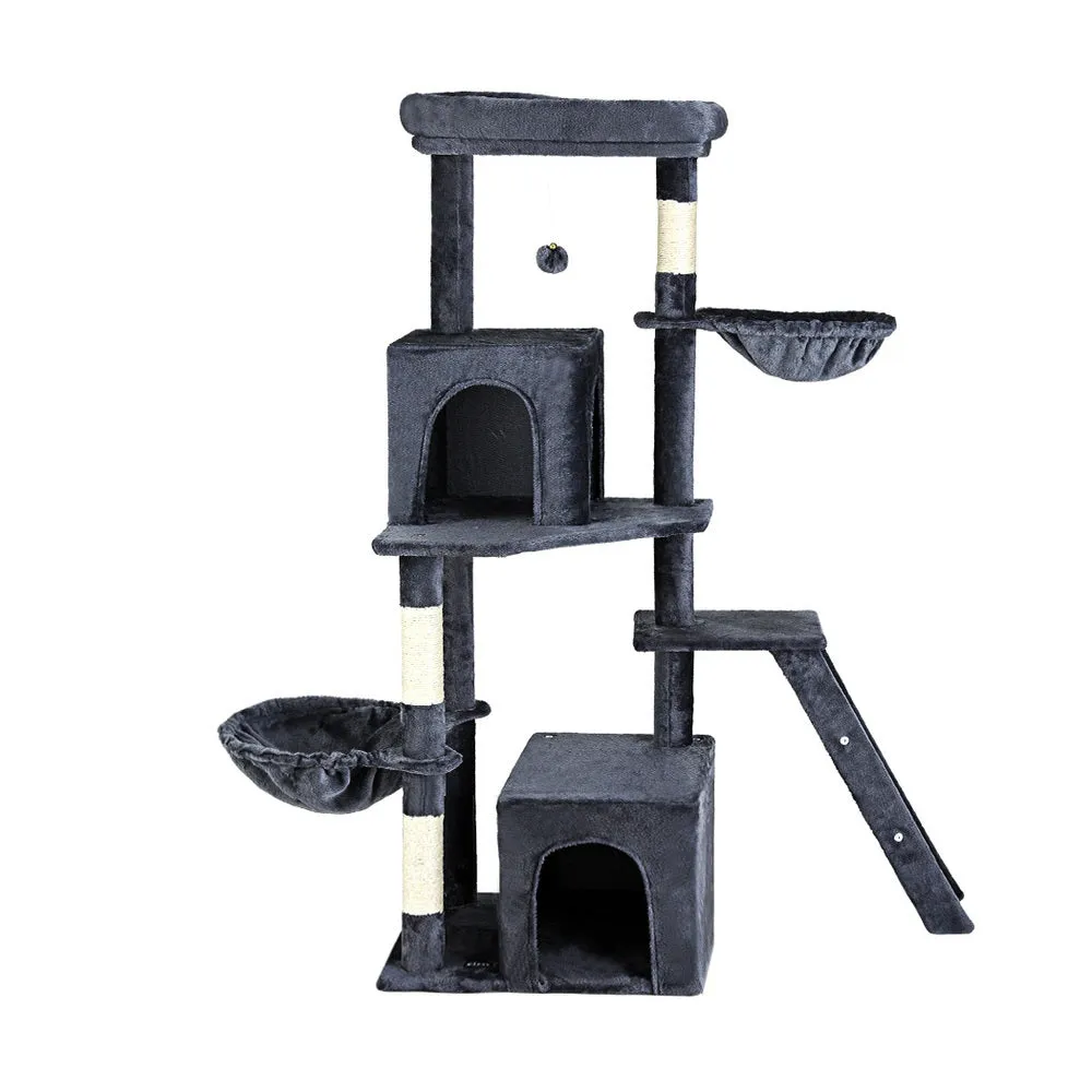 Cat Tree Tower Scratching Post Scratcher 138cm Trees Condo House - Grey